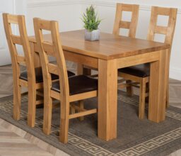 Rackhams Dakota Small Oak Dining Table with Yale Oak Chairs - Natural Oak - 4 chairs - thumbnail 2