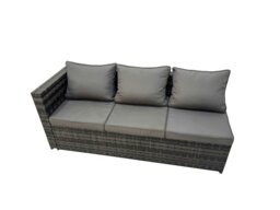 Rackhams Rattan Garden Furniture Set Outdoor 11 Seater Patio Dining Corner Sofa Sets with Dining Table 2 Chairs 3 Stools Side Table Dark Grey Mixed - thumbnail 5
