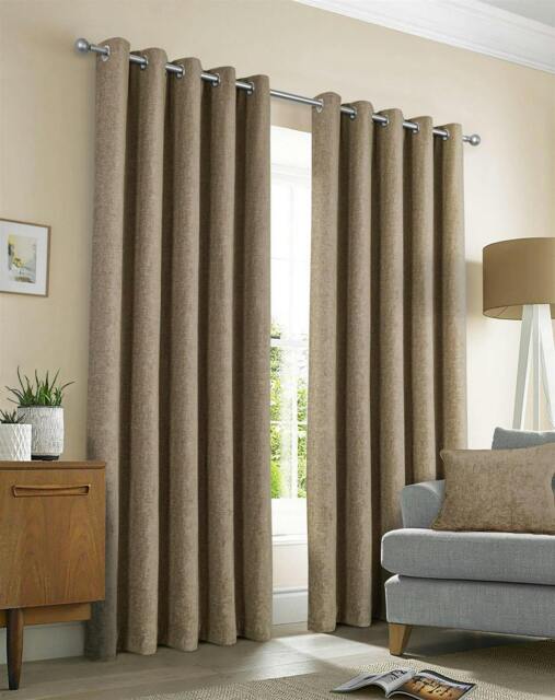 "Rackhams Amberley Earth Eyelet Curtains - 90"" x 72"""