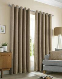 "Rackhams Amberley Earth Eyelet Curtains - 90"" x 72"""