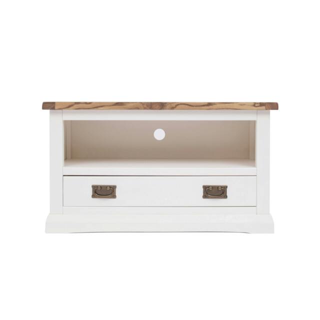Rackhams Cosenza Off White 1 Drawer TV Cabinet Brass Drop Handle - Off White - image 1