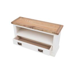 Rackhams Cosenza Off White 1 Drawer TV Cabinet Brass Drop Handle - Off White - thumbnail 4