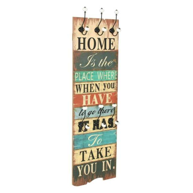 Rackhams Wall-mounted Coat Rack with 6 Hooks 120x40 cm HOME IS