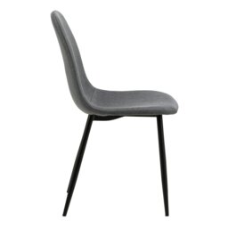 Rackhams Wilma Dining Table with Oak Top & Black Legs Included 4 Celia Dining Chair in Light Grey - Black - No - Brown - thumbnail 5