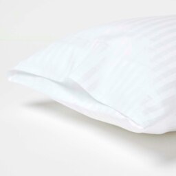 Rackhams Silky 330 TC Egyptian Cotton Satin Stripe Kids' Pillowcases – 40 x 60 cm, 2 Pack - White - thumbnail 3