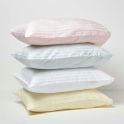 Rackhams Silky 330 TC Egyptian Cotton Satin Stripe Kids' Pillowcases – 40 x 60 cm, 2 Pack - White - thumbnail 6