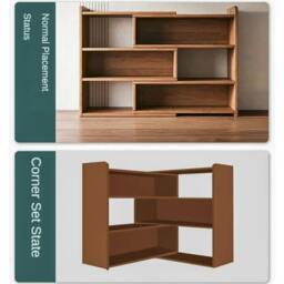 Rackhams 3 Tier Stretchable Wooden Bookcase Shelf Display Storage Unit Stand - Wood - Brown - thumbnail 4