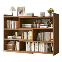 Rackhams 3 Tier Stretchable Wooden Bookcase Shelf Display Storage Unit Stand - Wood - Brown