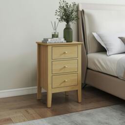 Rackhams Henley 3-Drawer Tall Bedside Cabinet