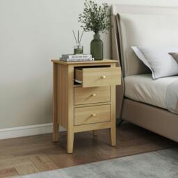 Rackhams Henley 3-Drawer Tall Bedside Cabinet - thumbnail 4