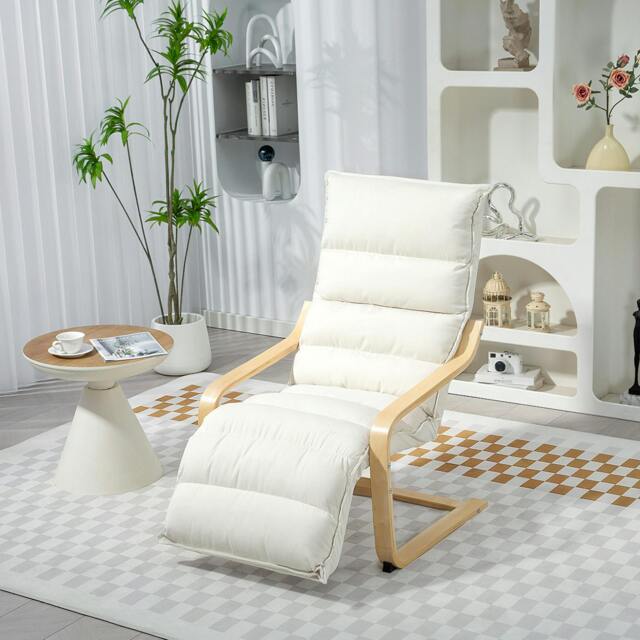 Rackhams Birch Wood Lounge Chair for Living Room, Bedroom, Black - image 1