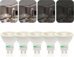 Rackhams GU10 Dimmable LED Spotlight 4.4W Energy Saving Light Bulb - Pack of 5 - Cool White - thumbnail 1