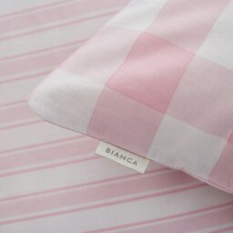 Rackhams Check and Stripe Fitted Sheet - Double - thumbnail 2