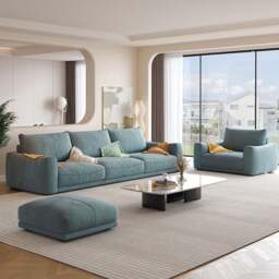 Rackhams Ethan Knole Two Seater, Three Seater, Four Seater Sofa, Velvet - Blue - Two Seater 240cm - thumbnail 5