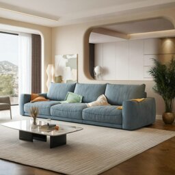 Rackhams Ethan Knole Two Seater, Three Seater, Four Seater Sofa, Velvet - Blue - Two Seater 240cm - thumbnail 1