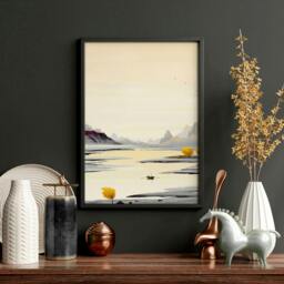 Rackhams Japanese Landscape Artwork - set of 3 wall art prints - A2 16.54 x 23.39 in / 42 x 59.4 cm - Satin Photo paper 280 gsm - Oak Frame - thumbnail 5