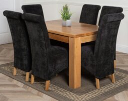Rackhams Dakota Small Oak Dining Table with Montana Fabric Chairs - 6 chairs - Beige - thumbnail 4
