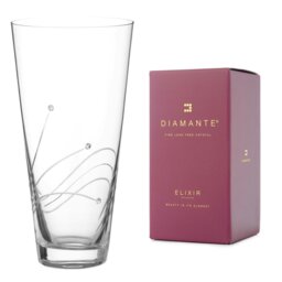 Rackhams Glasgow Conical Vase Adorned with Swarvoski Crystals - 25cm - Made From Premium Lead Free Crystal Glass - thumbnail 2