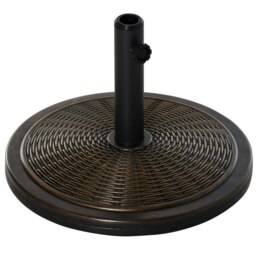 Rackhams 13kg Garden Parasol Base Holder, Cement Outdoor Market Umbrella Stand, Fits 35mm/38mm/48mm Poles, Black - thumbnail 2