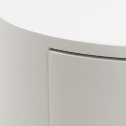 Rackhams Polo Round Bedside Table in White and Black - 1 - White - Manufactured wood,Powder coated Steel - thumbnail 6