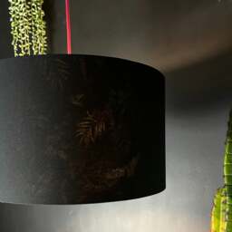 "Rackhams Carbon Deadly Night Shade Silhouette Lampshade in Jet Black - Ceiling Pendant / Arc Lamp - 50cm diameter x 25cm Height (20"" x 10"")" - thumbnail 2