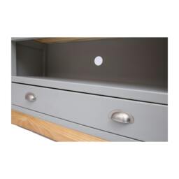 Rackhams Bomporto Light Grey 1 Drawer TV Cabinet Chrome Cup Handle - Light Grey - thumbnail 5