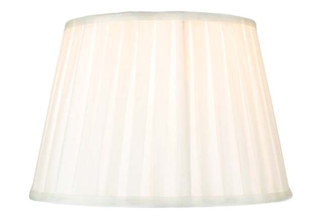 "Rackhams Traditional Classic Cream Faux Silk Pleated Inner Lined Lamp Shade - 12""" - image 1