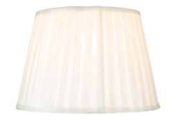 "Rackhams Traditional Classic Cream Faux Silk Pleated Inner Lined Lamp Shade - 12"""