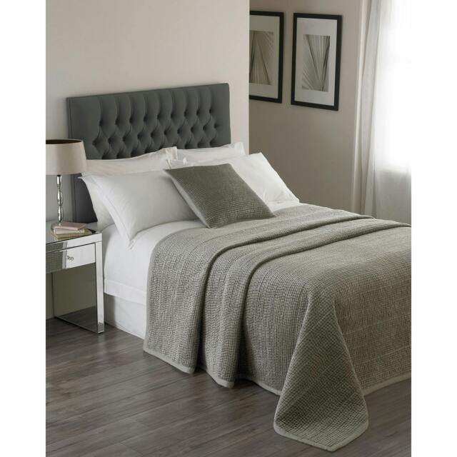 Rackhams Brooklands Bedspread - Silver - 240x250cm - Silver - 55% Viscose/45% Cotton