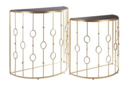 Rackhams Faiza Set of 2 Art Deco Console Tables - thumbnail 4