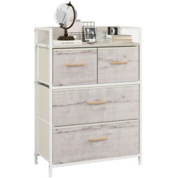 Rackhams Bedroom Chest of Drawers 4 Drawer Dresser w/ Shelf, Natural - Natural wood and black - 4 - Industrial, modern - thumbnail 2