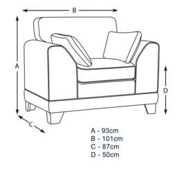 Rackhams Hilliard Fullback Fabric 3 Piece Sofa Suite - Mist - thumbnail 5