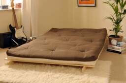 Rackhams Wooden Futon sofa bed frame with a Standard Mattress - Grey - 4ft - thumbnail 6