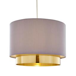 Rackhams Zelina Grey and Gold Wide Easy-Fit Pendant - thumbnail 1