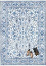 Rackhams Keshan Maschad Oriental-Optic Blue Rug - 80X157 cm