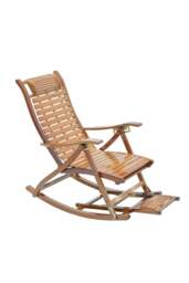 Rackhams Bamboo Foldable Recliner Lounge Rocking Chair - Natural - thumbnail 5