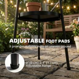 Rackhams Patio Side Table, 2-Tier Round Coffee End Table - Light Green - thumbnail 6
