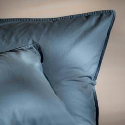 Rackhams Storm Blue Stonewashed Cotton Duvet Sets - Single - thumbnail 2