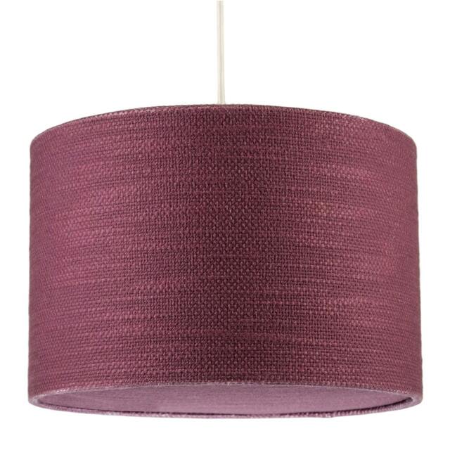 Rackhams Tawny Port Burgundy Textured Linen Pendant Light Shade with Diffuser - image 1