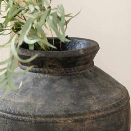 Rackhams Large Antique Brown Vase - Ceramic - H35 x W30 x D30cm, 8kg - thumbnail 2