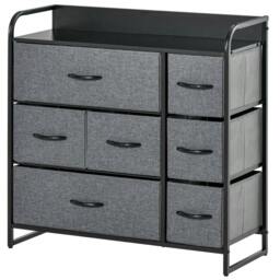 Rackhams Chest of Drawers with 7 Foldable Drawers, 3-Tier Fabric Bedroom Dresser, Clothes Storage Unit for Bedroom, Living Room, Grey - Grey - thumbnail 1