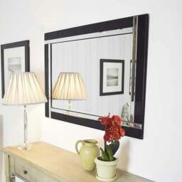 Rackhams Large Black Venetian Glass Frame Wall Mirror - 100cm x 70cm - thumbnail 2