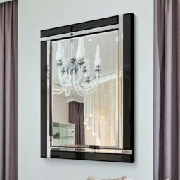 Rackhams Large Black Venetian Glass Frame Wall Mirror - 100cm x 70cm - thumbnail 5