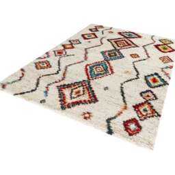 Rackhams Velour Deep-Pile Rug Boho Vintage Design - Cream - 120X170 cm - thumbnail 3