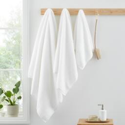 Rackhams Soft Zero Twist Spa Cotton Towel White - Bath Towel - White - thumbnail 2