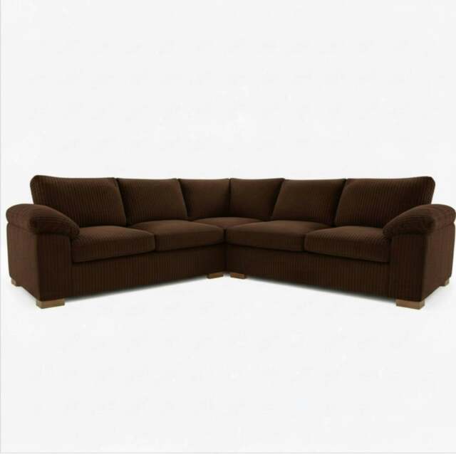 Rackhams Riva Amalfi Jumbo Cord Large Corner - 5 Seater Large Corner Sofa - Chocolate - image 1