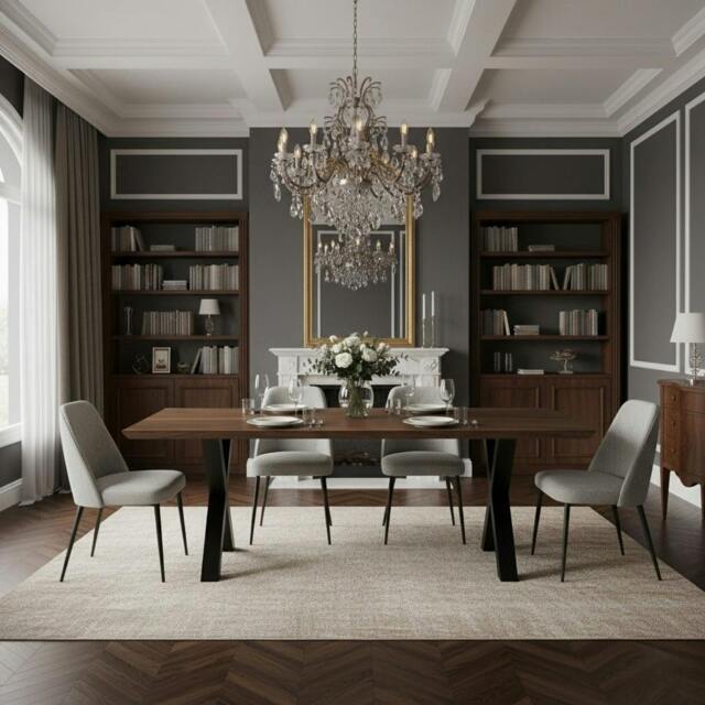 Rackhams Walnut Bevel Dining Table - 160 - 80 - image 1