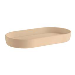 "Rackhams Freestanding Sand Soap Dish 18 x 9.5cm (7"" x 3.7"") Smooth Plastic Soap Tray for Bath Sink Shower Bathroom"