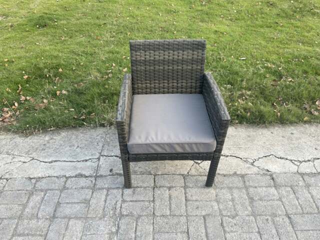 Rackhams High Back Rattan Outdoor Garden Arm Chair with Thick Seat Cushion - image 1