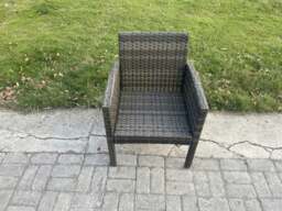 Rackhams High Back Rattan Outdoor Garden Arm Chair with Thick Seat Cushion - thumbnail 2